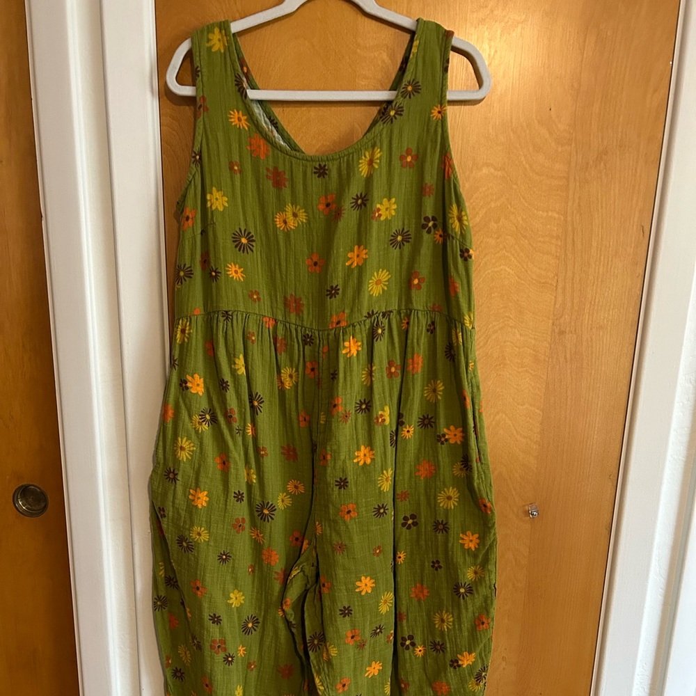 Lucy and Yak Green Floral Jumpsuit